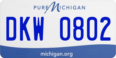 MI license plate DKW0802