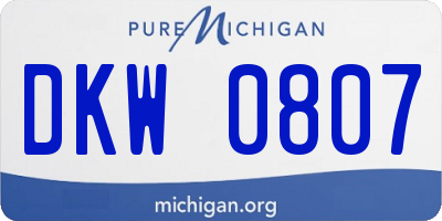 MI license plate DKW0807