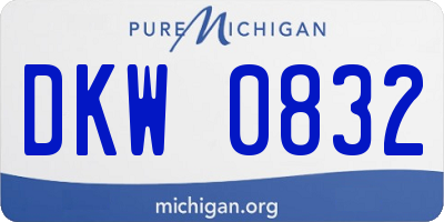MI license plate DKW0832