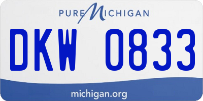 MI license plate DKW0833