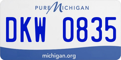 MI license plate DKW0835