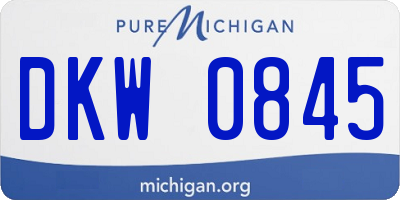MI license plate DKW0845