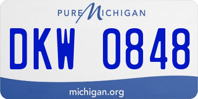 MI license plate DKW0848