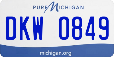 MI license plate DKW0849