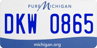 MI license plate DKW0865