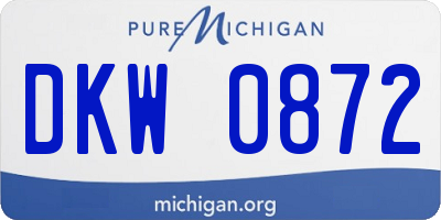 MI license plate DKW0872