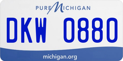 MI license plate DKW0880