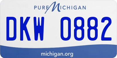 MI license plate DKW0882