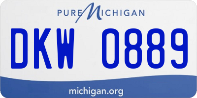 MI license plate DKW0889