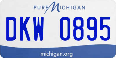 MI license plate DKW0895