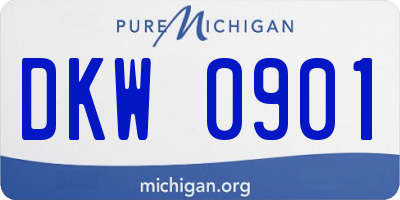 MI license plate DKW0901