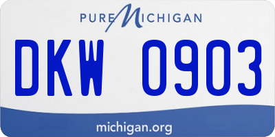 MI license plate DKW0903