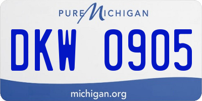 MI license plate DKW0905