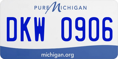 MI license plate DKW0906