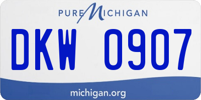 MI license plate DKW0907