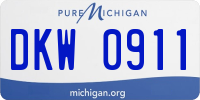 MI license plate DKW0911