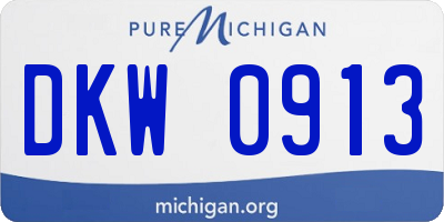 MI license plate DKW0913