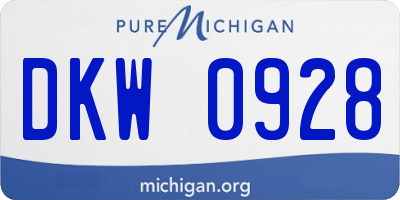 MI license plate DKW0928