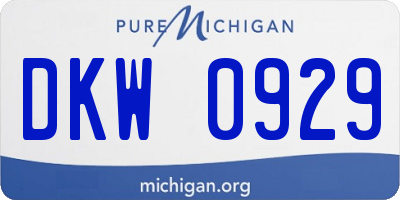 MI license plate DKW0929