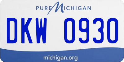 MI license plate DKW0930