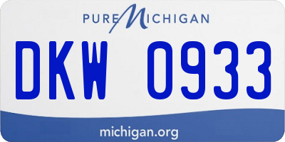 MI license plate DKW0933