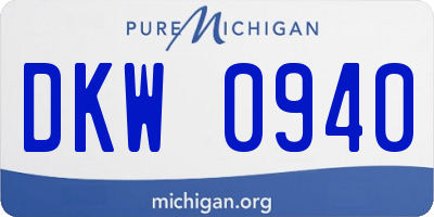 MI license plate DKW0940