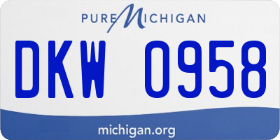 MI license plate DKW0958