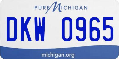 MI license plate DKW0965