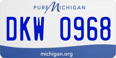 MI license plate DKW0968