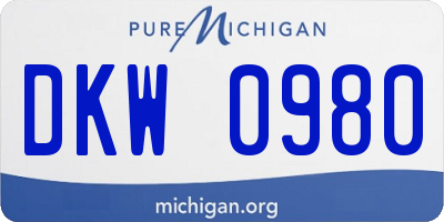 MI license plate DKW0980