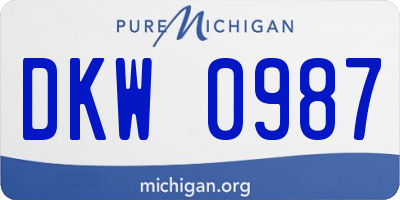 MI license plate DKW0987