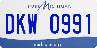 MI license plate DKW0991