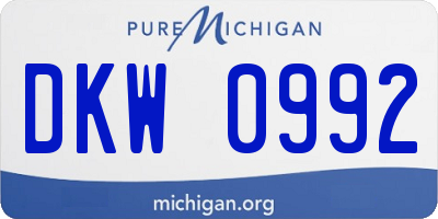 MI license plate DKW0992