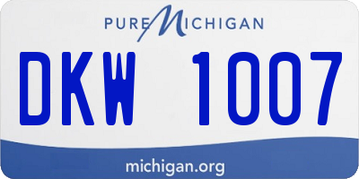 MI license plate DKW1007