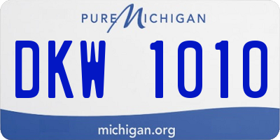 MI license plate DKW1010