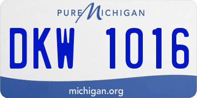 MI license plate DKW1016