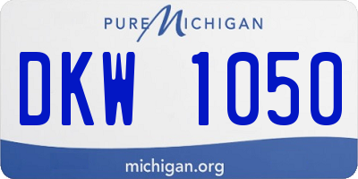 MI license plate DKW1050