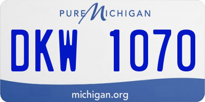 MI license plate DKW1070