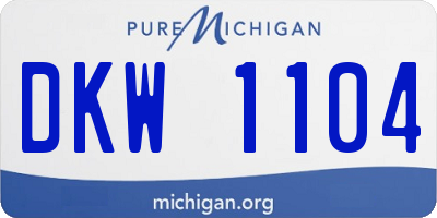 MI license plate DKW1104