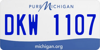 MI license plate DKW1107