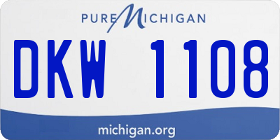 MI license plate DKW1108