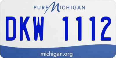 MI license plate DKW1112