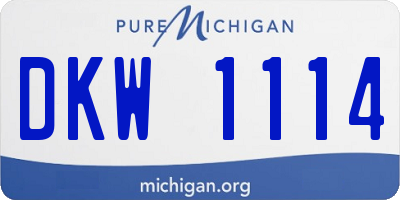MI license plate DKW1114