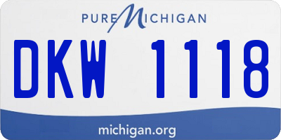 MI license plate DKW1118