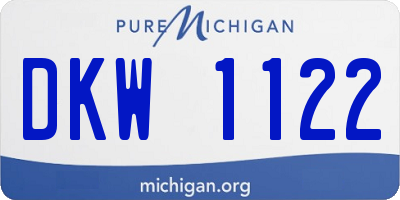 MI license plate DKW1122