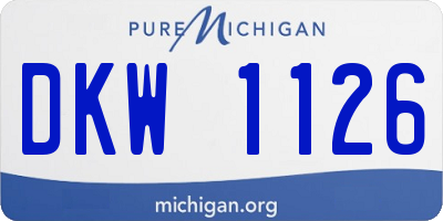 MI license plate DKW1126