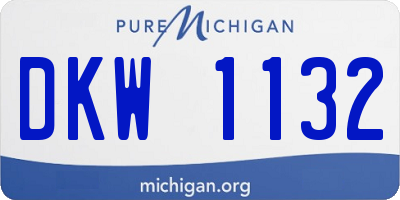 MI license plate DKW1132