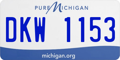 MI license plate DKW1153