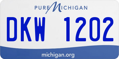 MI license plate DKW1202