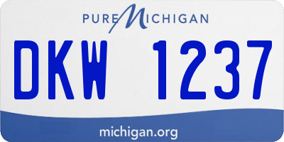 MI license plate DKW1237